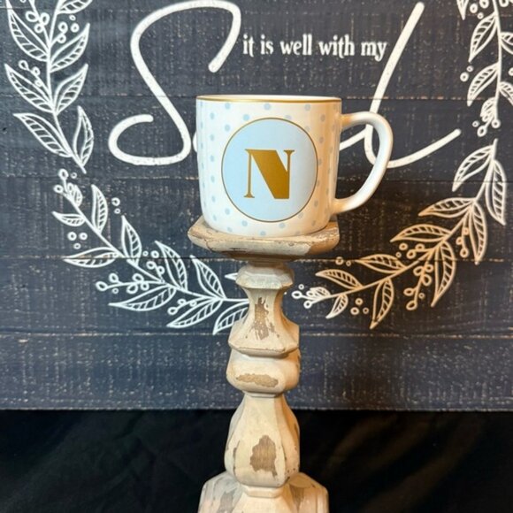 Target-Polka Dot Mug with Gold “N” Initial - Picture 1 of 4